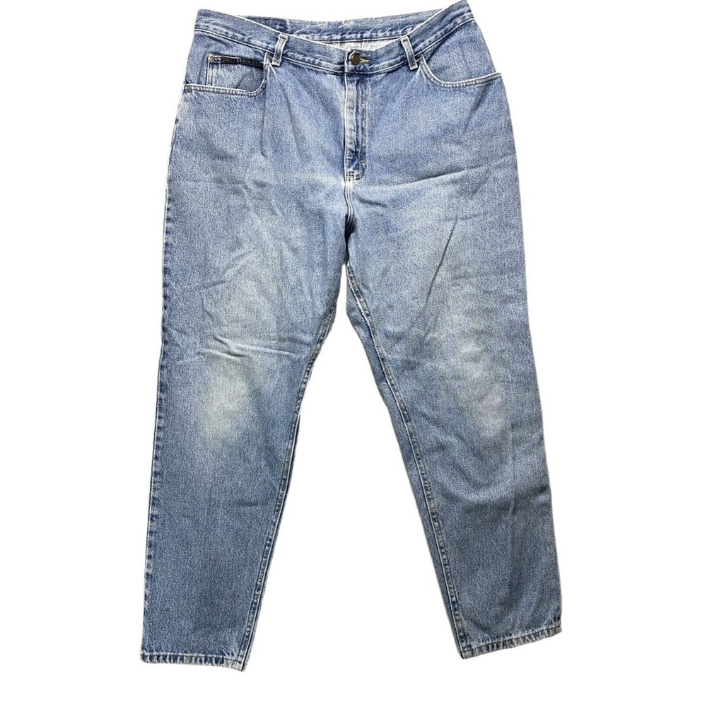 RIDERS Slim Jeans Womens 18W M Light Wash Blue‎ Distressed Faded Denim Casual